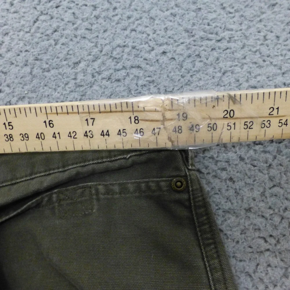 Columbia River Lodge Canvas Utility Pants Mens 38x30 Olive Green Cotton